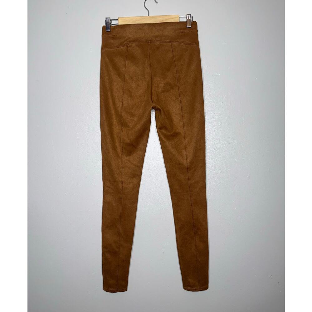 Spanx Faux Suede Shaping Leggings Medium Rich Caramel Brown High Rise - Picture 7 of 8